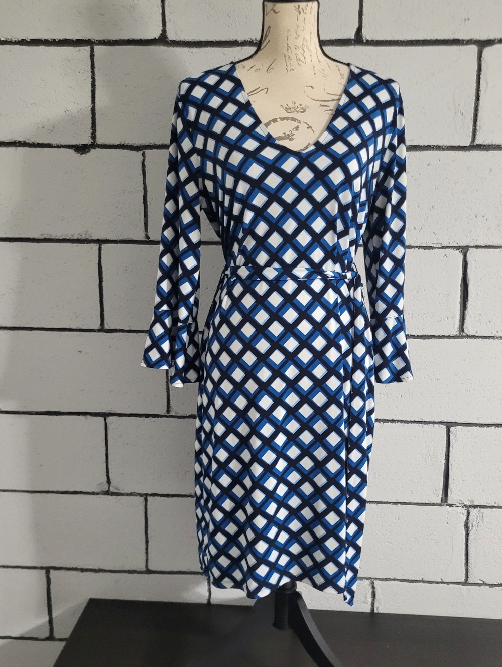 BUNDLE SALE! Banana Republic Blue Geometric Wrap Dress - Sz 10